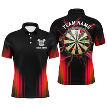 Load image into Gallery viewer, Black and Red Light Darts Polo, Quarter Zip Shirt For Men Custom Darts Jerseys For Team NQS9333