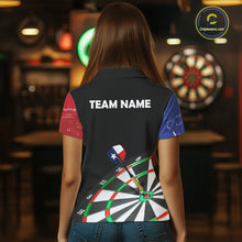 Load image into Gallery viewer, Texas Flag Dartboard Shirt for Women Custom Dart jerseys for team, patriotic dart league shirts NQS11408