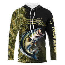 Load image into Gallery viewer, Largemouth Bass fishing camouflage Custom performance long sleeve Fishing Shirts, Bass Fishing jerseys NQS4862