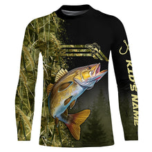 Load image into Gallery viewer, Walleye fishing camouflage Custom performance long sleeve Fishing Shirts, Walleye Fishing jerseys NQS4863