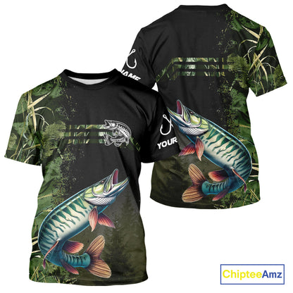 Musky fishing camouflage Custom performance long sleeve Fishing Shirts, Muskellunge Fishing jerseys NQS10081