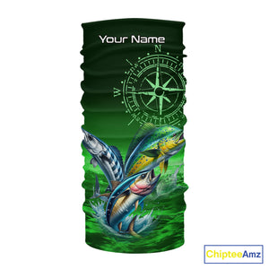 Personalized Mahi Mahi, Wahoo, Tuna Green Performance Fishing Shirt,compass offshore tournament Shirt NQS10234