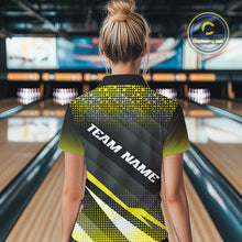 Load image into Gallery viewer, Yellow Bowling Custom Women Bowling Polo, Quarter zip Shirts Bowling Team Jerseys Bowling Tournament NQS10605
