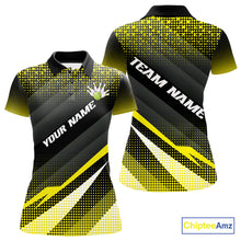 Load image into Gallery viewer, Yellow Bowling Custom Women Bowling Polo, Quarter zip Shirts Bowling Team Jerseys Bowling Tournament NQS10605
