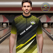 Load image into Gallery viewer, Yellow Bowling Custom Men Bowling Polo, Quarter zip Shirts Bowling Team Jerseys Bowling Tournament NQS10605