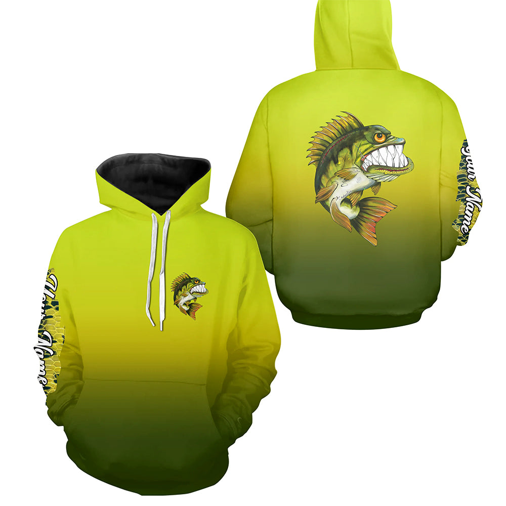 Angry Bass fishing Custom sun protection Fishing Hoodie, Bass Fishing Gift for men, women NQS4289