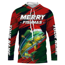 Load image into Gallery viewer, Personalized Christmas Mahi mahi Fishing Shirts, Mery fishmas Fishing gift for men, women, kid NQS6816