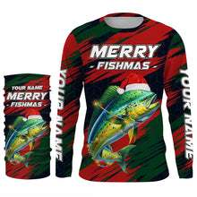 Load image into Gallery viewer, Personalized Christmas Mahi mahi Fishing Shirts, Mery fishmas Fishing gift for men, women, kid NQS6816