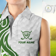 Load image into Gallery viewer, Custom White and Green St Patrick&#39;s day pattern Sleeveless Golf Polo Shirts, team ladies golf outfit NQS11209