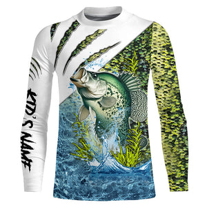 Crappie fishing green scales Custom fishing Shirts jersey, custom fishing shirts with hood NQS3176