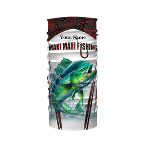Mahi mahi fishing red camo Custom Name Fishing Shirts UV Protection Gift For Fisherman NQS5173