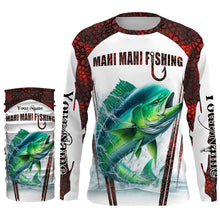 Load image into Gallery viewer, Mahi mahi fishing red camo Custom Name Fishing Shirts UV Protection Gift For Fisherman NQS5173