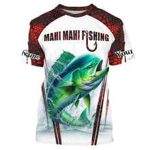 Load image into Gallery viewer, Mahi mahi fishing red camo Custom Name Fishing Shirts UV Protection Gift For Fisherman NQS5173