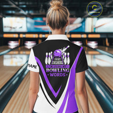 Load image into Gallery viewer, Custom bowling polo shirts for women I&#39;m not swearing, I&#39;m using my bowling words purple bowl shirts NQS7434