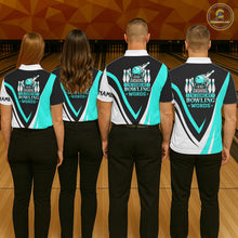 Load image into Gallery viewer, Custom bowling polo shirts for men I'm not swearing, I'm using my bowling words Cyan blue bowl shirts NQS7435