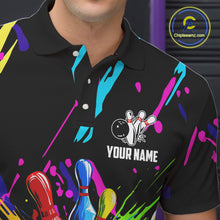 Load image into Gallery viewer, Colorful bowling jerseys Bowling Polo, 1/4 Zip Shirt for Men Custom Bowling Team shirts for bowlers NQS7597