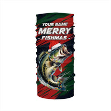 Load image into Gallery viewer, Personalized Christmas Bass Fishing Shirts, Mery fishmas Christmas Fishing gift for men, women, kid NQS4297