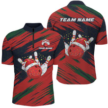 Load image into Gallery viewer, Red Camo Christmas Bowling Ball and pins Shirts For Men Custom Bowling Team Jerseys Xmas Outfits NQS8888