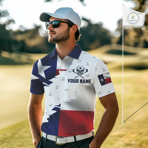 Texas Flag Golf Clubs Skull Golf Camo Men golf polo shirts Custom Patriotic Golf Team Jerseys NQS9936