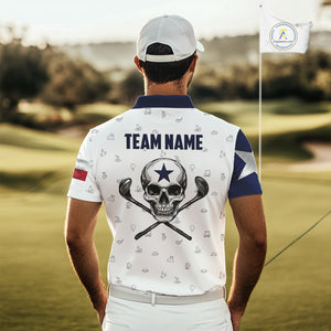 Texas Flag Golf Clubs Skull Golf Camo Men golf polo shirts Custom Patriotic Golf Team Jerseys NQS9936