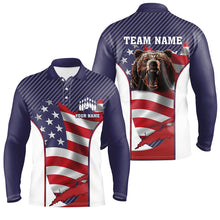 Load image into Gallery viewer, American flag Bowling Bear Bowling Polo, Quarter Zip shirts for men custom team bear bowling jerseys NQS7792