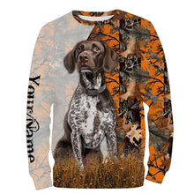 Load image into Gallery viewer, German Shorthaired Pointer dog hunting orange camo Custom Name Full Printing Shirts, Hunting Gifts NQS3569