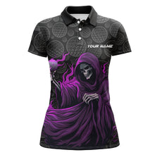 Load image into Gallery viewer, Black camo golf ball Women golf polo shirts custom purple golf skull outfits for women, golf gifts NQS8024