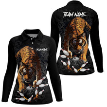 Load image into Gallery viewer, Custom Tiger broken glass Bowling Shirts For Women, Tiger Bowling Team Shirt Bowler Uniform Outfits NQS9147