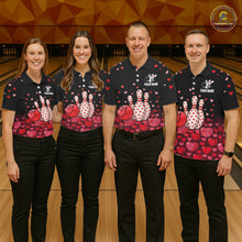 Load image into Gallery viewer, Funny Bowling Heart Pattern Valentine Bowling Shirts For Men Custom Bowling Gifts For him NQS11228