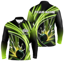 Load image into Gallery viewer, Green Light Bowling Jerseys For Men Custom Mens Bowling Polo, Quarter-Zip Shirt for Team Bowlers NQS7603