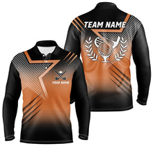 Load image into Gallery viewer, Black and orange star pattern Mens golf polo shirts custom men&#39;s golf apparel, golfing gifts NQS7797