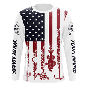 American Flag Walleye Ice Fishing Shirts Custom Patriotic Fishing Jersey For Fisherman NQS9159