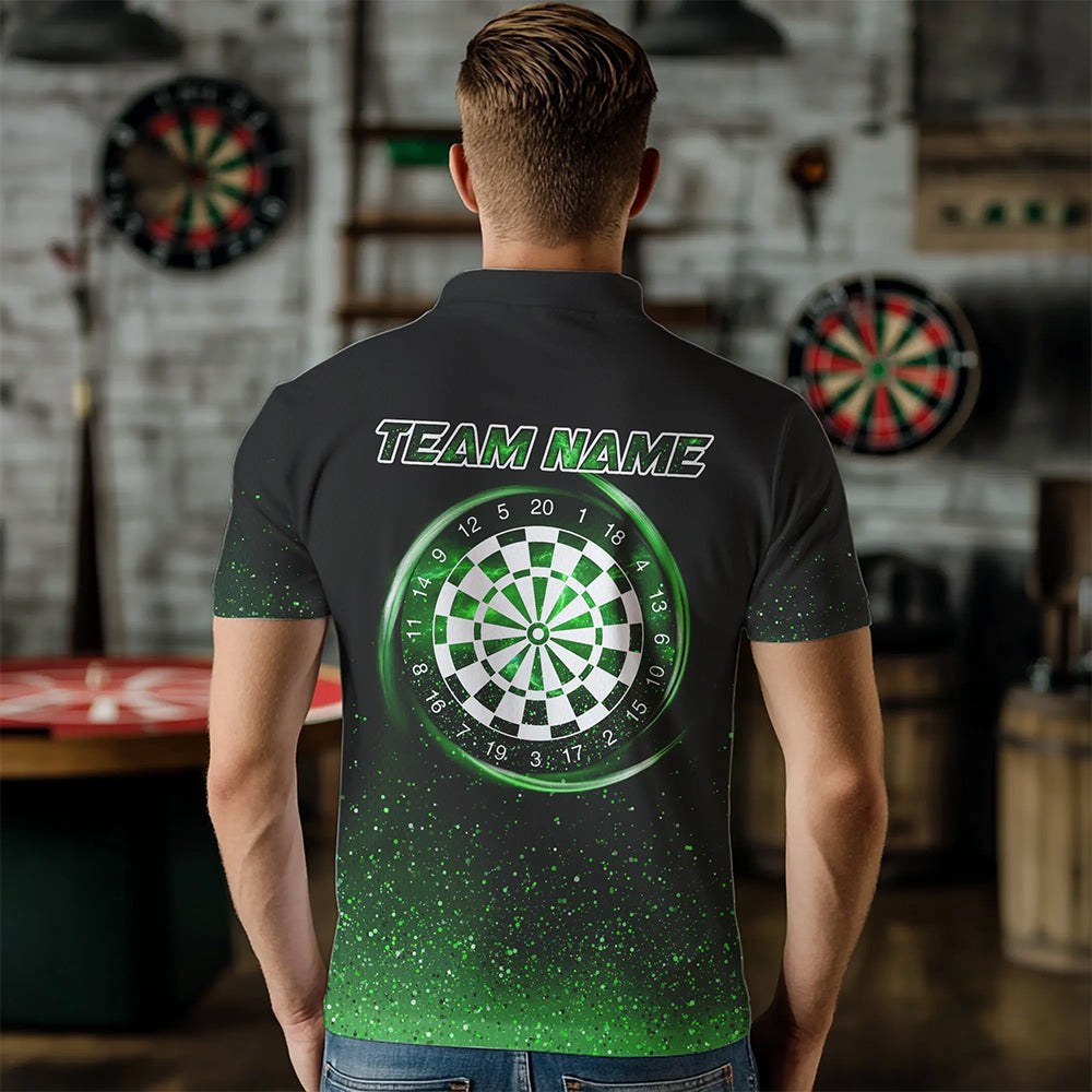 Black & Green glitter Lucky Darts Shirt For Men Custom St Patrick Day Darts Jersey for Team NQS9363