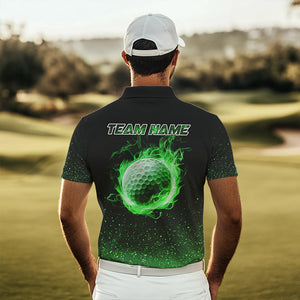 Black And Green Glitter Lucky Mens golf polo shirts custom St Patrick Day golf tops for mens NQS9365