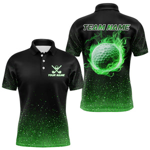 Black And Green Glitter Lucky Mens golf polo shirts custom St Patrick Day golf tops for mens NQS9365