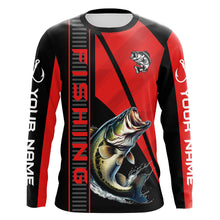 Load image into Gallery viewer, Black and red Largemouth Bass Fishing Custom UV protection Long sleeve fishing shirts For Men, Women NQS8236