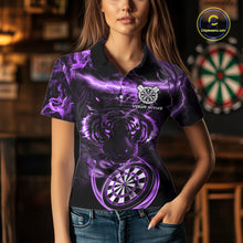 Load image into Gallery viewer, Personalized Purple Lightning Thunder Storm Tiger Darts Shirts For Women Custom Dart Team Jerseys NQS10440