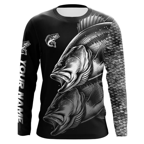 Largemouth Bass Fishing Custom Name 3D sun protection Performance long sleeve fishing shirts NQS4907