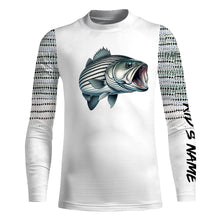 Load image into Gallery viewer, Striped bass Fishing scales Custom long sleeve Fishing Shirts, personalized Striper fishing apparel NQS581