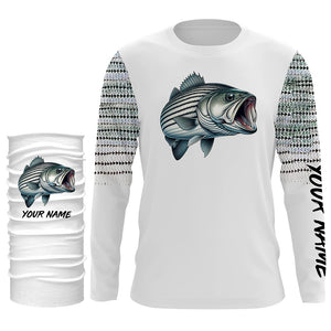 Striped bass Fishing scales Custom long sleeve Fishing Shirts, personalized Striper fishing apparel NQS581