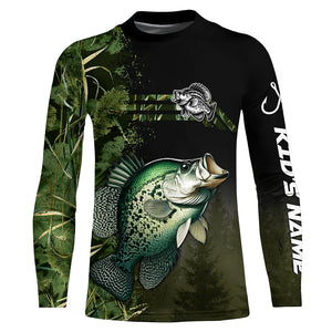 Crappie fishing camouflage Custom long sleeve Fishing Shirts for men, women, Crappie Fishing jerseys NQS4124