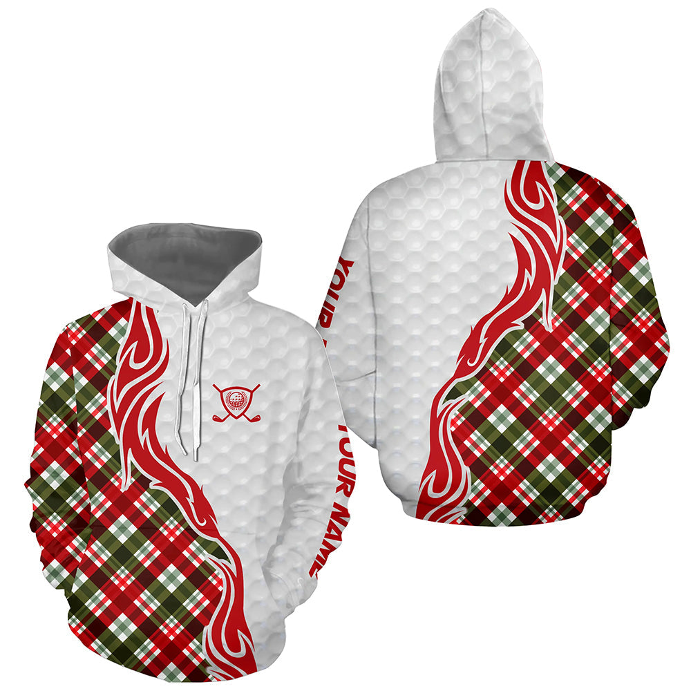 Custom Christmas plaid pattern Golf Hoodies, Personalized Golf hoodie for Team NQS8924