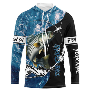 Striped Bass fishing blue ocean camouflage fishing clothing Custom performance fishing shirts NQS2625