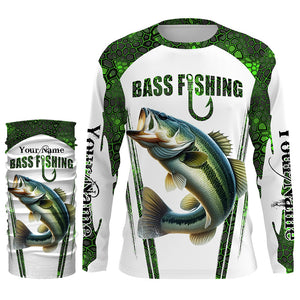 Bass fishing green camo Custom Funny Fishing Shirts, Gift For Fisherman NQS5456