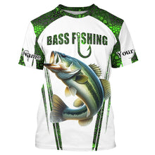 Load image into Gallery viewer, Bass fishing green camo Custom Funny Fishing Shirts, Gift For Fisherman NQS5456