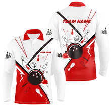 Load image into Gallery viewer, Men bowling Polo, Quarter Zip shirts Custom Bowling Team League Jerseys, gift for bowlers | Red NQS7623