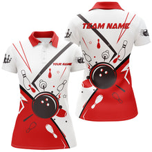 Load image into Gallery viewer, Women bowling Polo, Quarter Zip shirts Custom Bowling Team League Jerseys, gift for bowlers | Red NQS7623