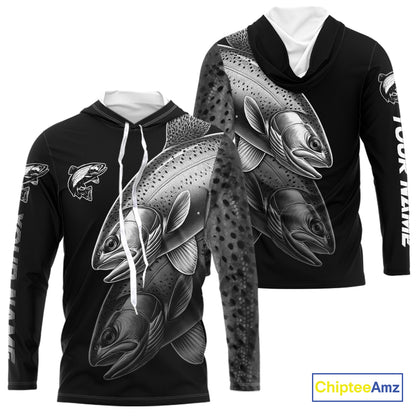 Rainbow Trout performance Fishing Shirts Custom Trout Fishing Long Sleeve Tournament Fishing Shirts NQS10114
