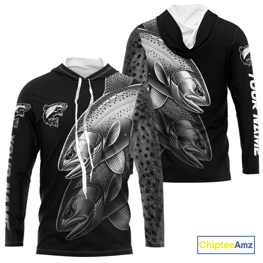 Rainbow Trout performance Fishing Shirts Custom Trout Fishing Long Sleeve Tournament Fishing Shirts NQS10114