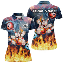 Load image into Gallery viewer, Water fire lightning thunder Bowling Polo, Quarter zip Shirt For Women custom bowling team jerseys NQS8464